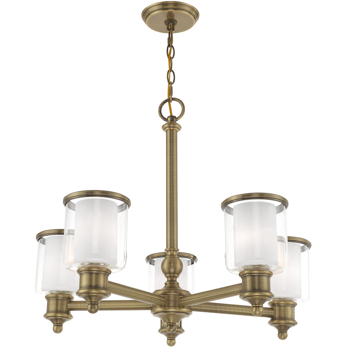 Middlebush 5 Light 25 inch Antique Brass Chandelier Ceiling Light