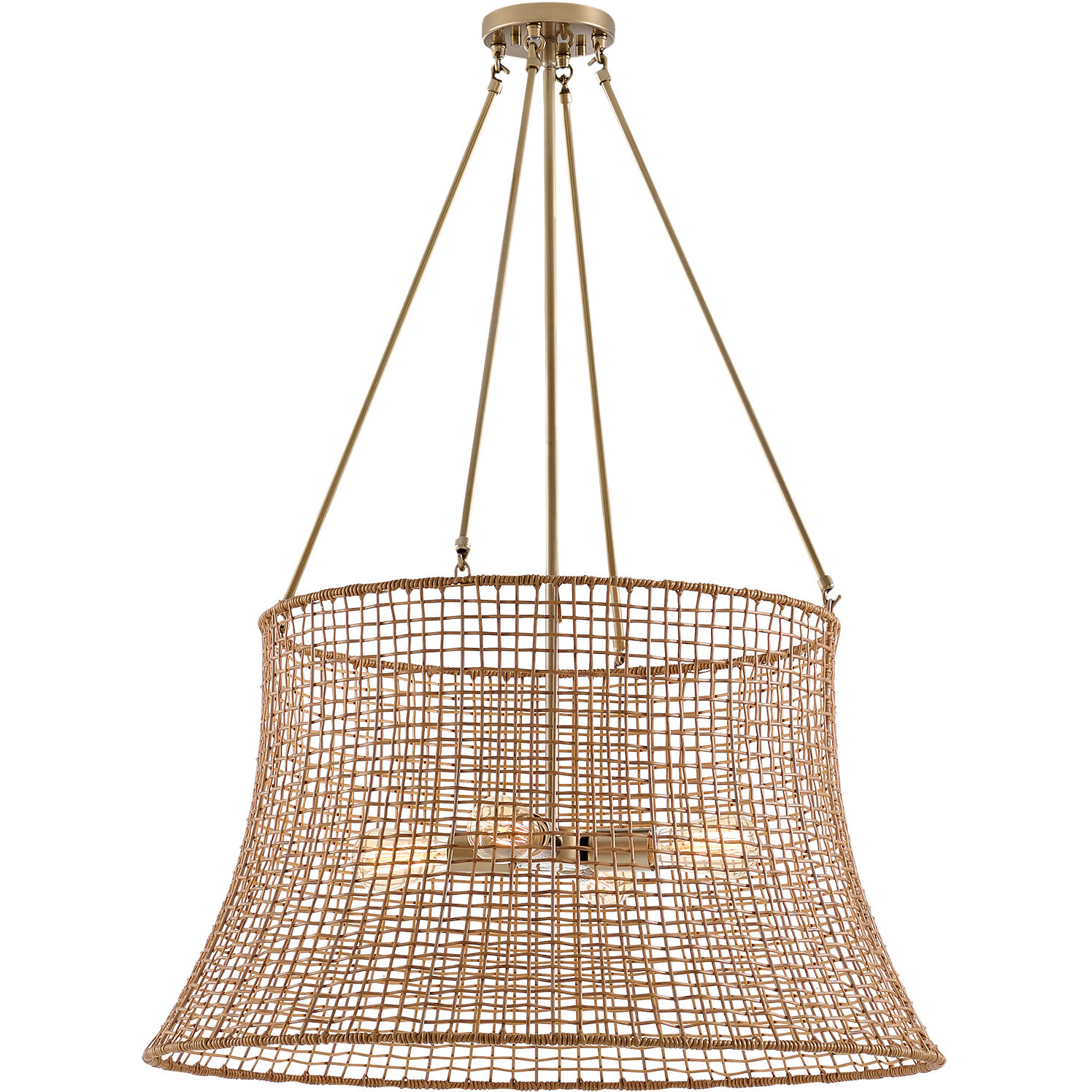 Longleaf 4 Light 28 inch Burnished Brass Outdoor Chandelier