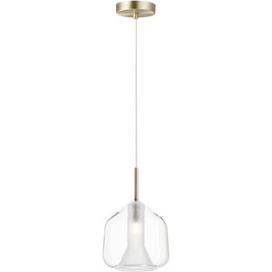 Deuce LED 6.75 inch Satin Brass Single Pendant Ceiling Light