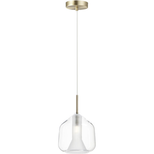 Deuce LED 6.75 inch Satin Brass Single Pendant Ceiling Light
