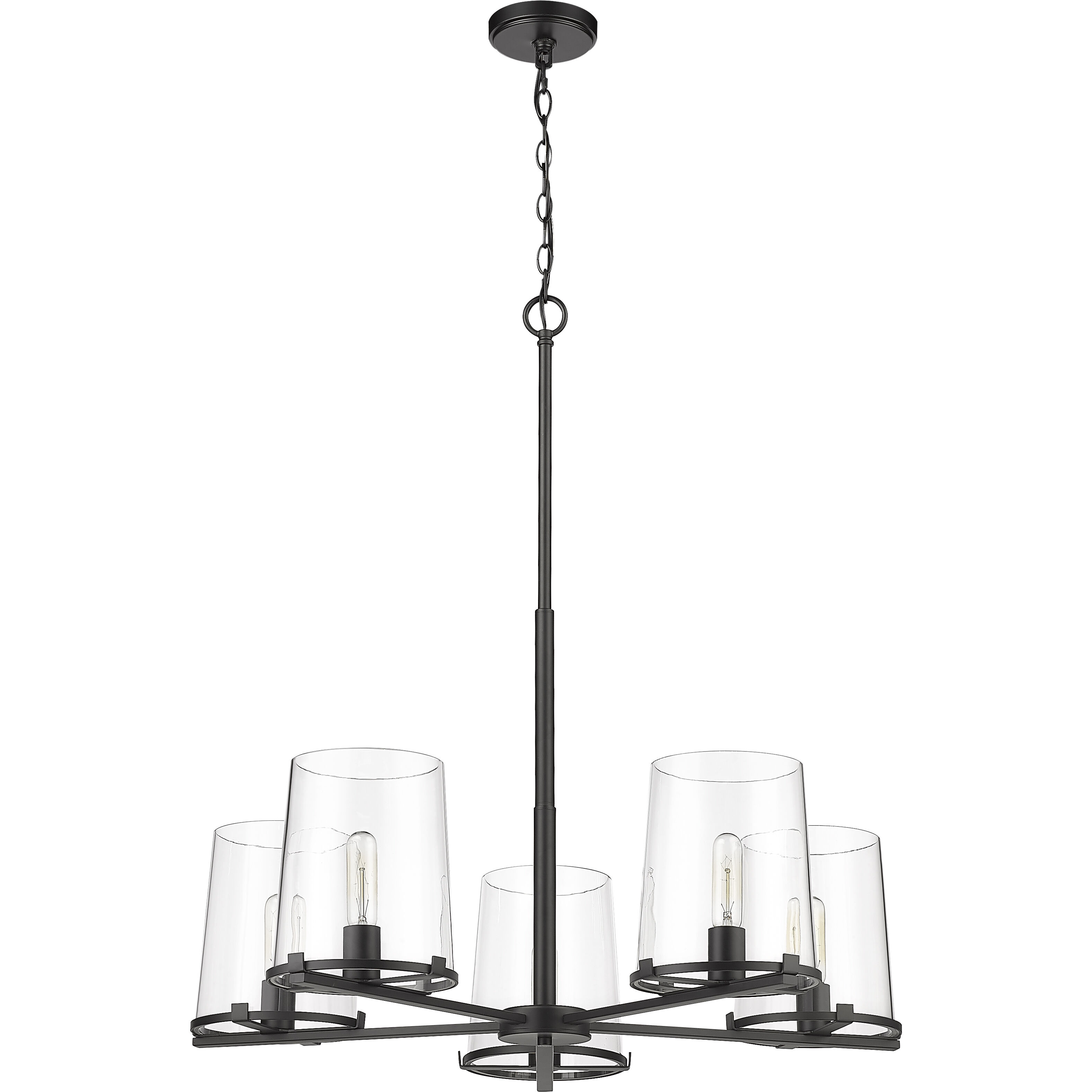 Callista 5 Light 33 inch Matte Black Chandelier Ceiling Light