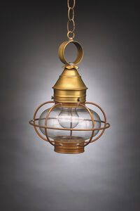 Onion 1 Light 9 inch Antique Copper Hanging Lantern Ceiling Light Clear Seedy Glass