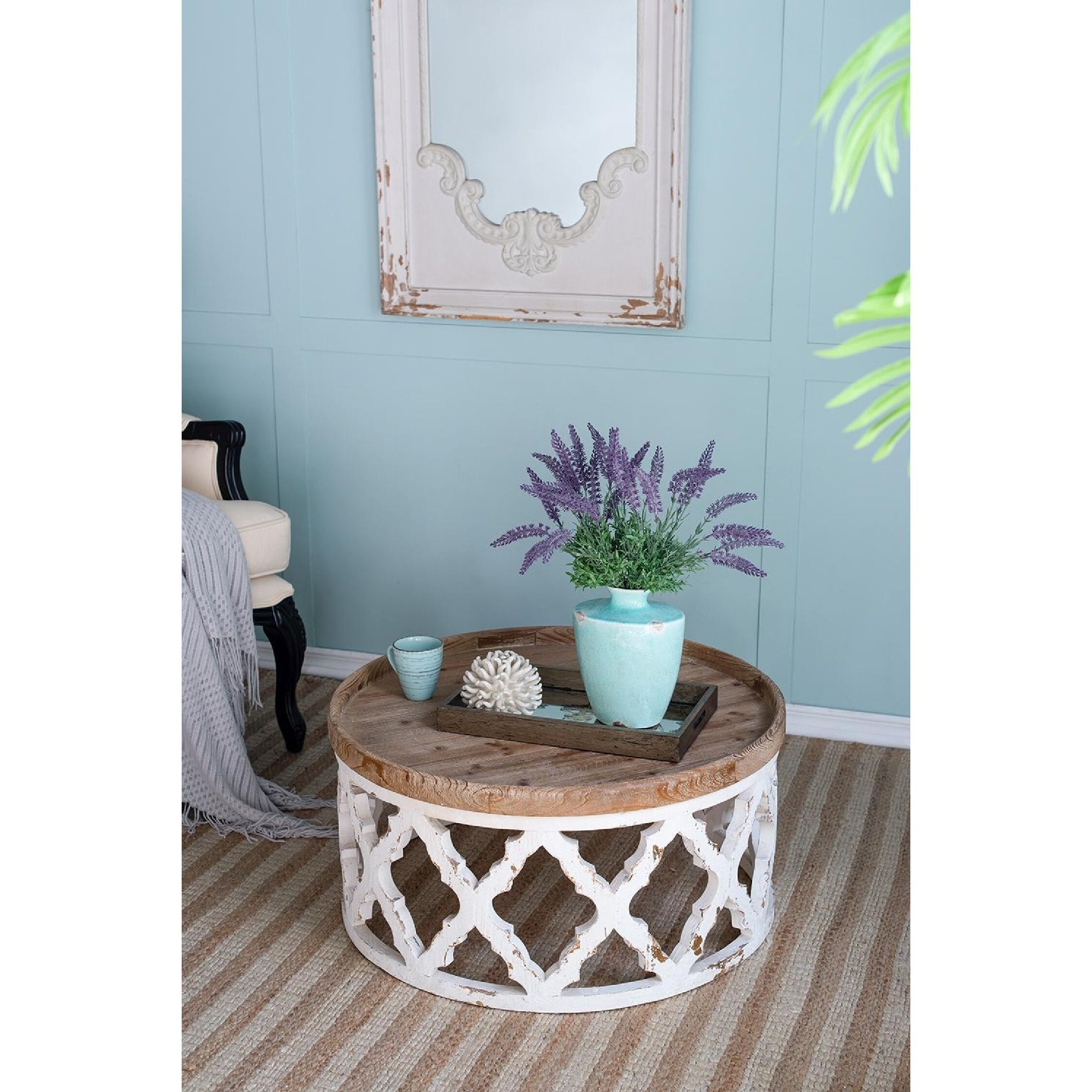 Anita 32 X 31.9 inch Natural/White Coffee Table