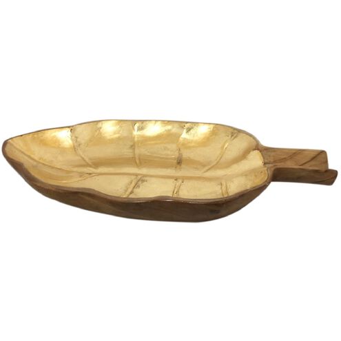 Anita 15.7 X 10.2 inch Brown/Gold Decorative Plate