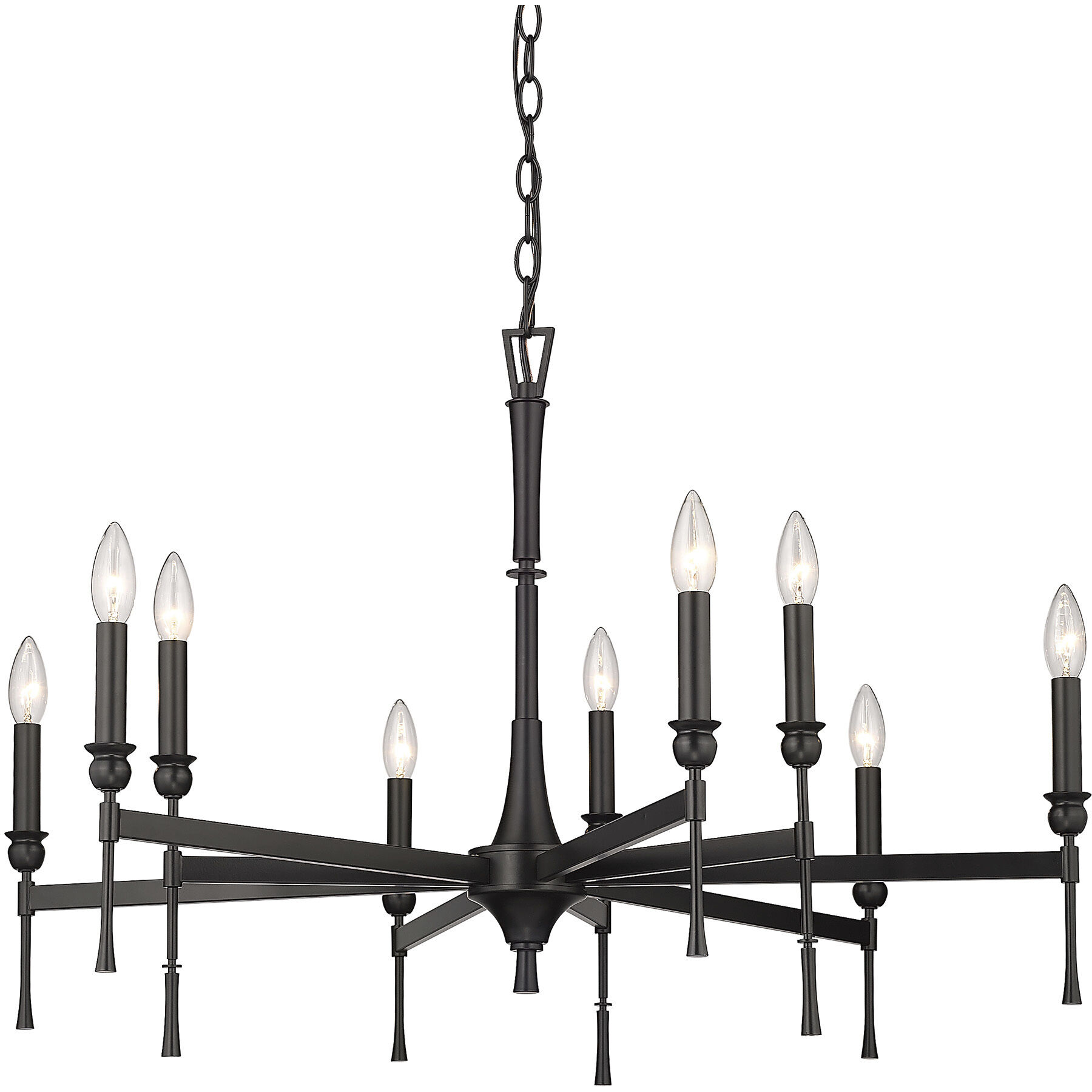 Landon 34 inch 60.00 watt Matte Black Chandelier Ceiling Light
