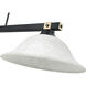 Bronte 3 Light 54.75 inch Matte Black and Rubbed Brass Billiard Light Ceiling Light in White Mottle Glass