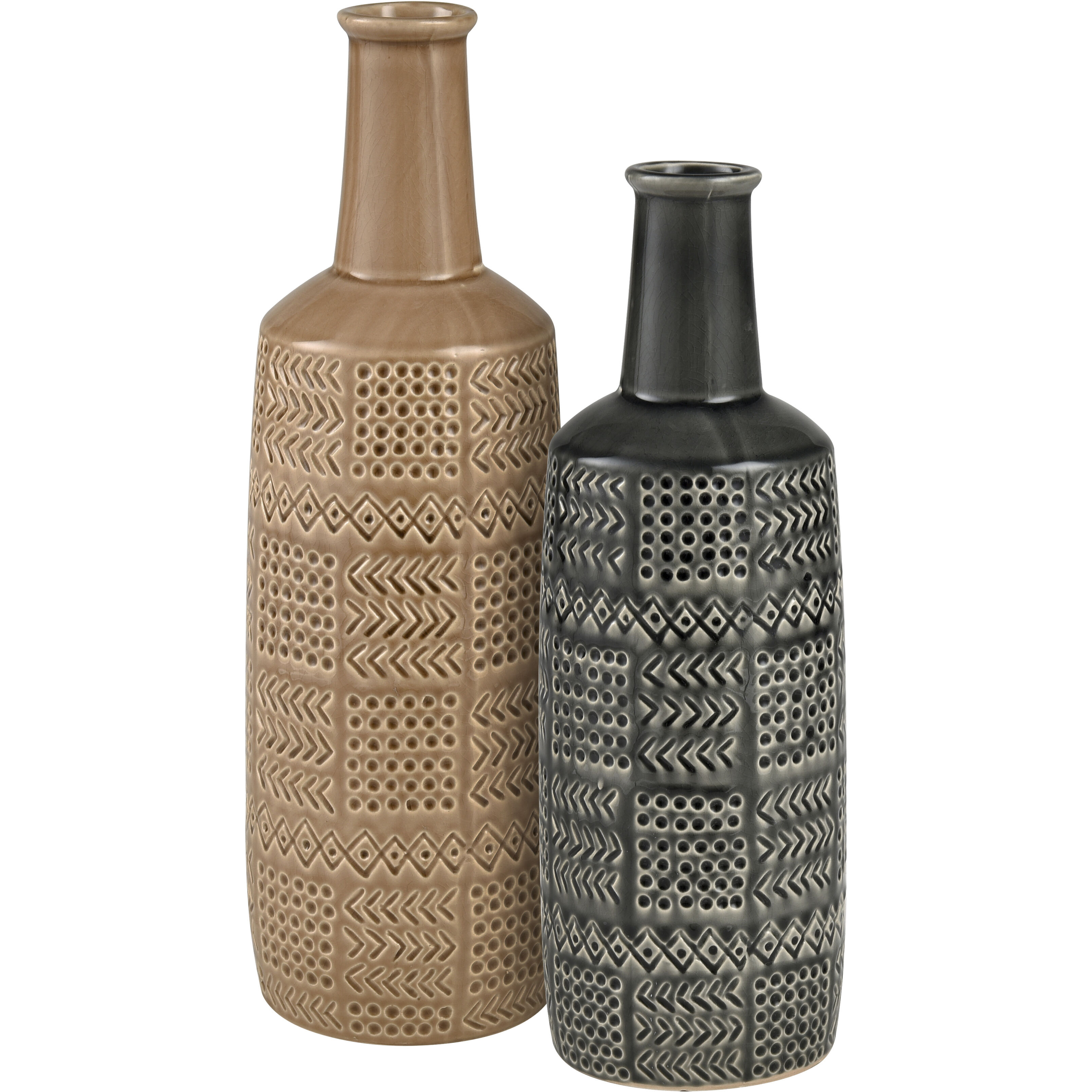 Graham 17 X 5.5 inch Vase in Tan