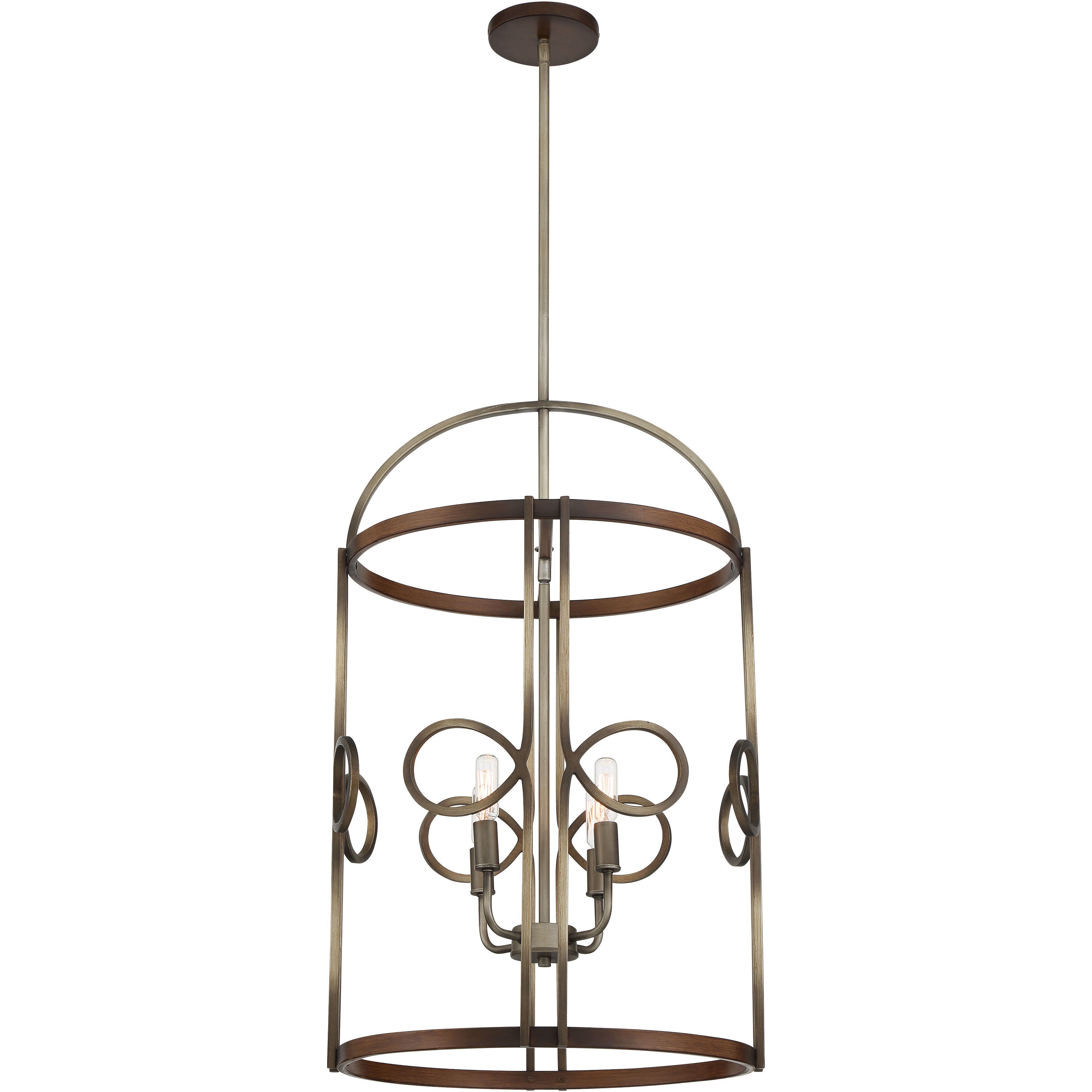 Yorkville 4 Light 18 inch Aged Darkwood/Silver Patina Pendant Ceiling Light