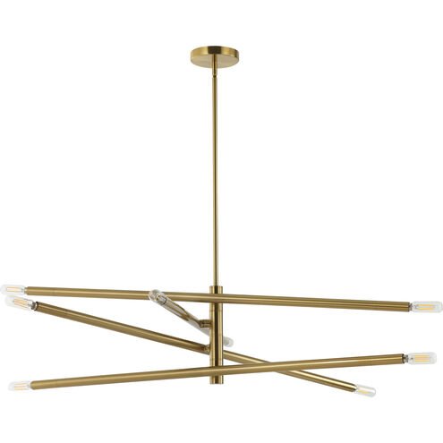 Wand 8 Light 35.5 inch Aged Brass Pendant Ceiling Light