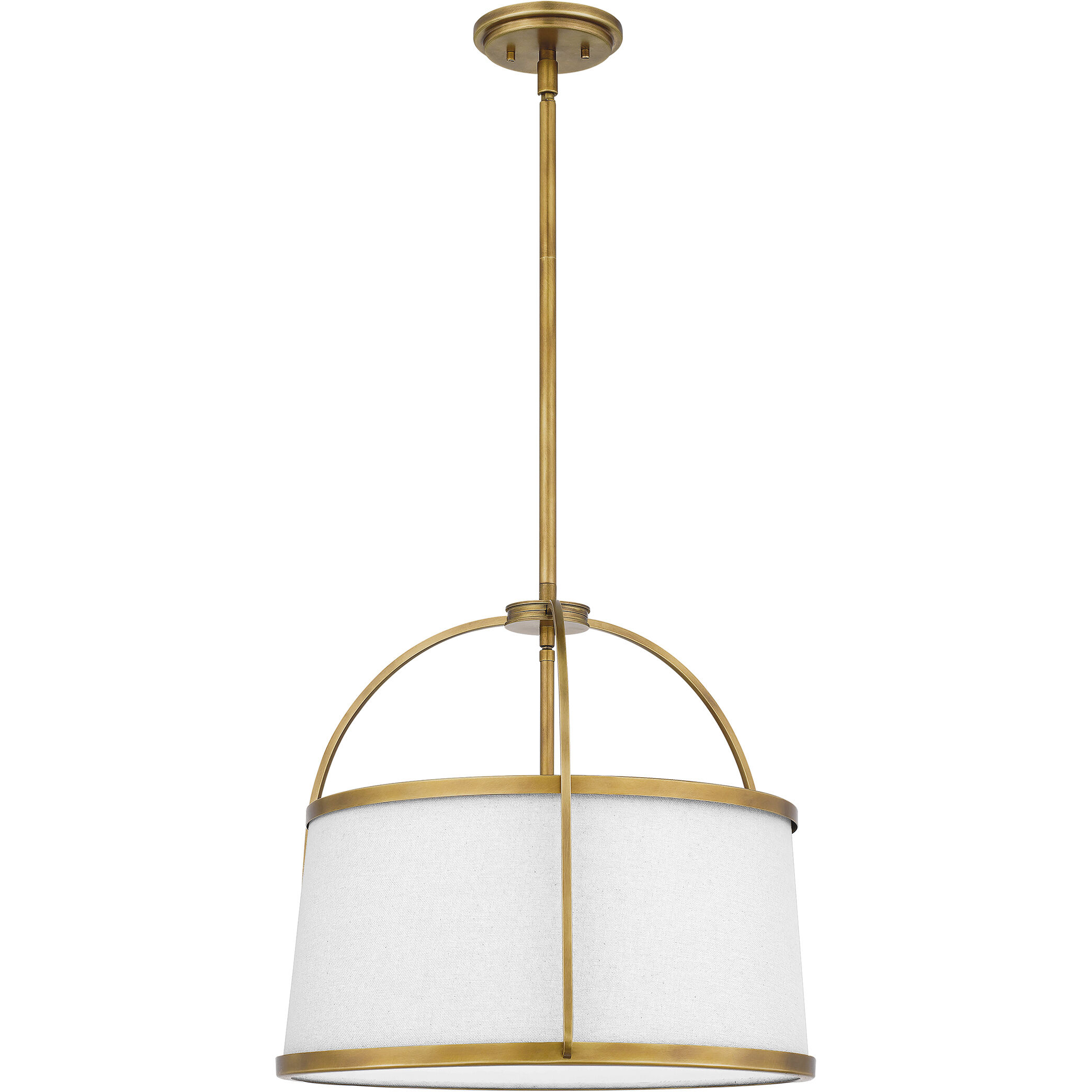 York 4 Light 20 inch Weathered Brass Pendant Ceiling Light