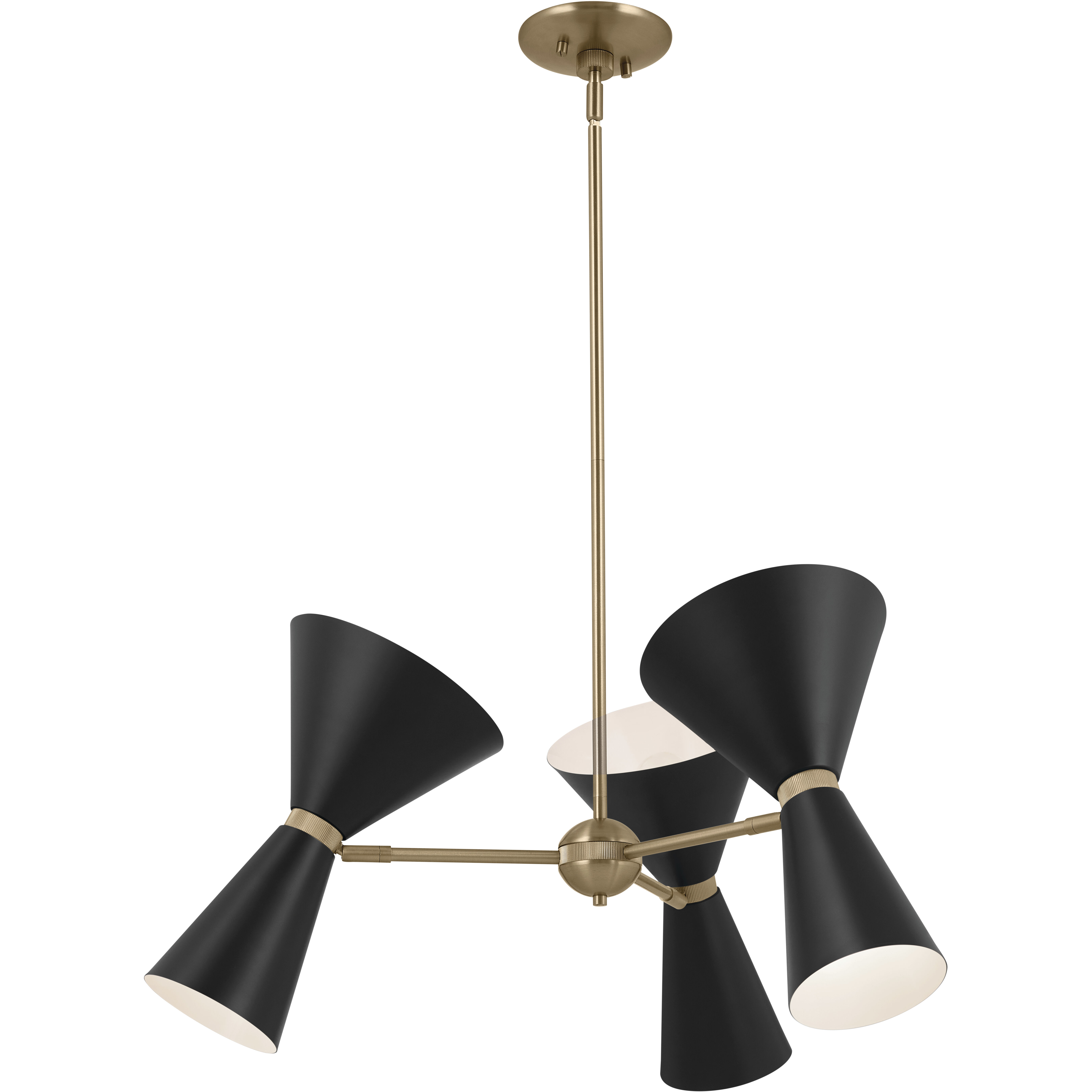 Phix LED 30.75 inch Champagne Bronze with Black Chandelier Ceiling Light