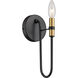 Foundry 1 Light 5.71 inch Black and Brass Wall Sconce Wall Light