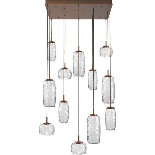 Vessel LED Burnished Bronze Multi-Pendant Ceiling Light in Clear, 2700K LED
