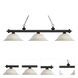 Riviera 3 Light 59 inch Matte Black Billiard Ceiling Light in White Mottle Glass, 17.95