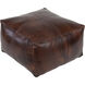 Sheffield 13 inch Dark Brown Pouf, Rectangle