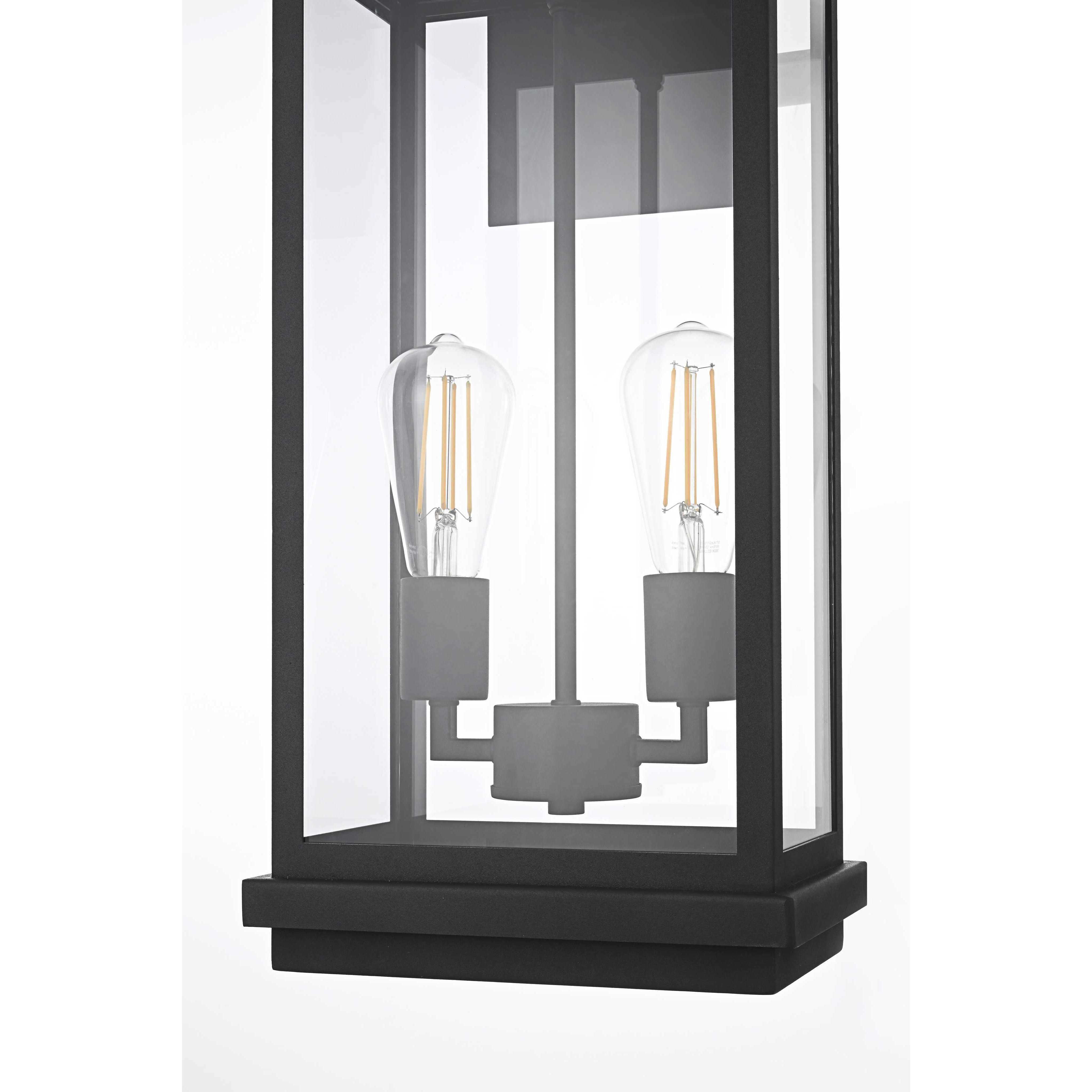 Theodore 2 Light 21 inch Black Outdoor Wall Sconce