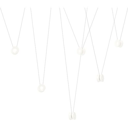 Yo LED 156 inch Natural Anodized Statement Pendant Ceiling Light in White Glass