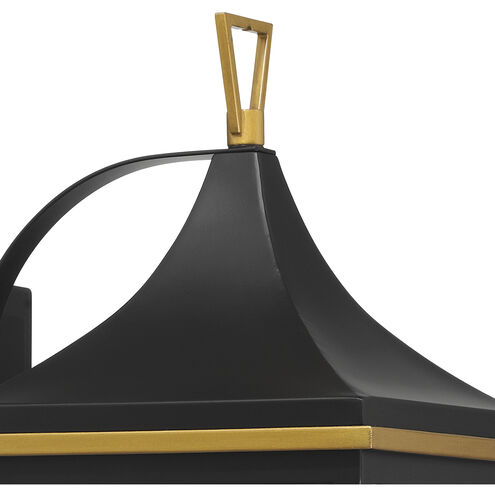 Simpson Wall Sconce Wall Light in Matte Black and Textured Gold