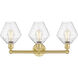 Cindyrella 3 Light 26 inch Satin Gold Bath Vanity Light Wall Light in Seedy