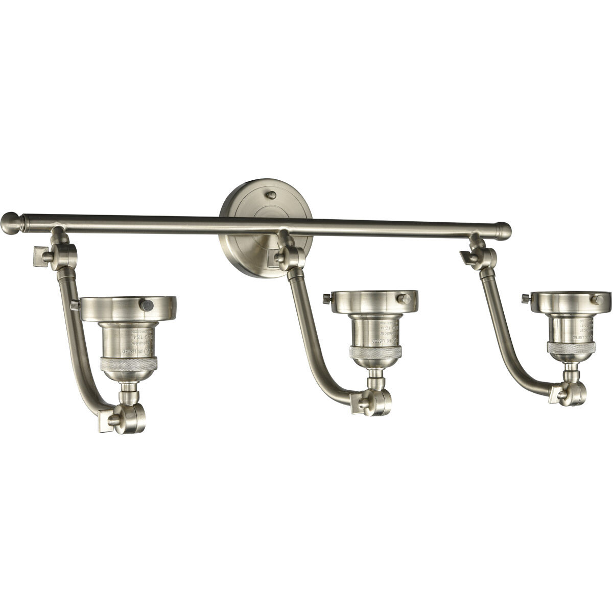 Franklin Restoration Bare Bulb 3 Light 26 inch Brushed Satin Nickel Bath Vanity Light Wall Light, Franklin Restoration