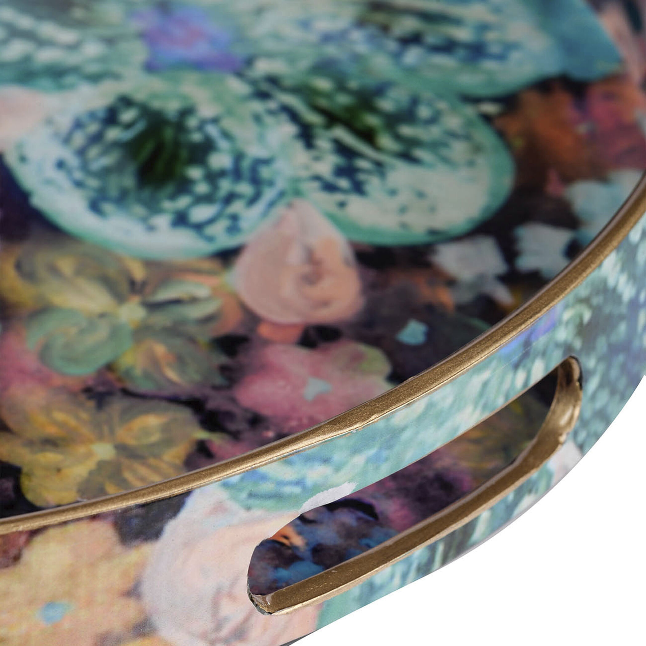 Floral Multi Color Tray, Set of 2