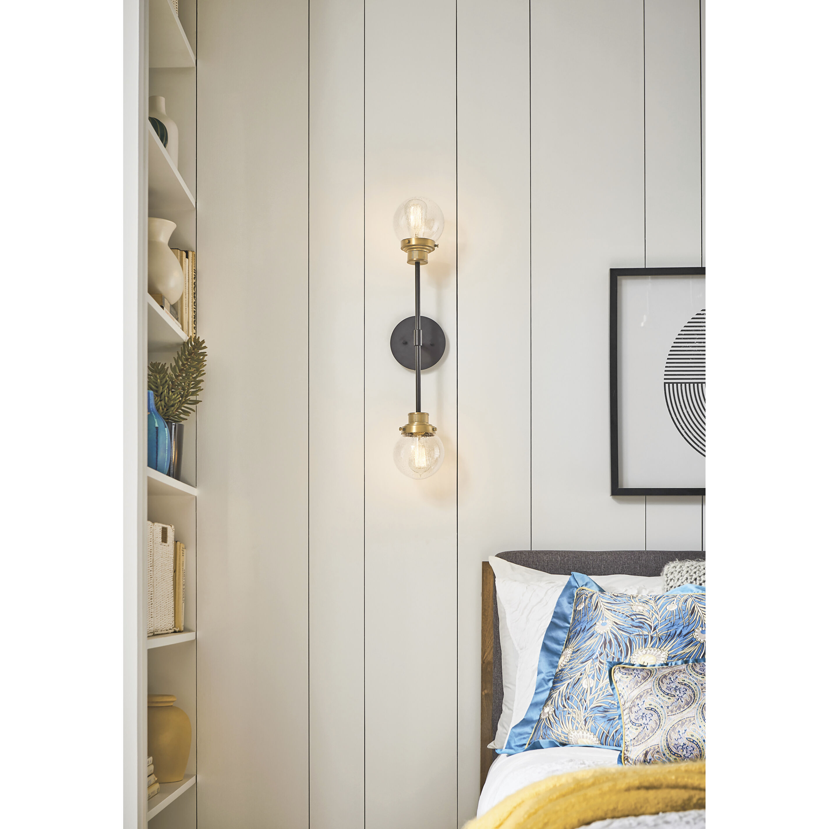 Poppy 2 Light 5.5 inch Black with Heritage Brass Indoor Wall Sconce Wall Light