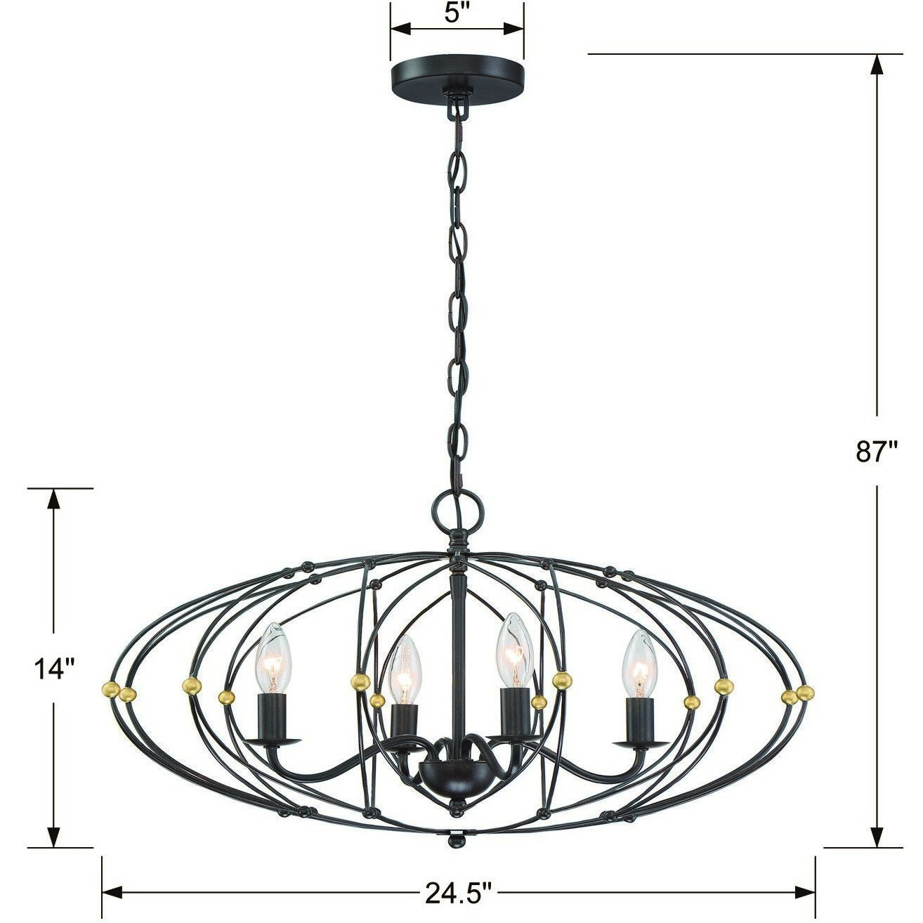Zucca 4 Light 24.5 inch English Bronze and Antique Gold Chandelier Ceiling Light