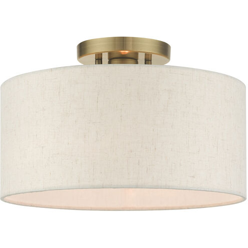 Blossom 1 Light 13 inch Antique Brass Semi Flush Ceiling Light