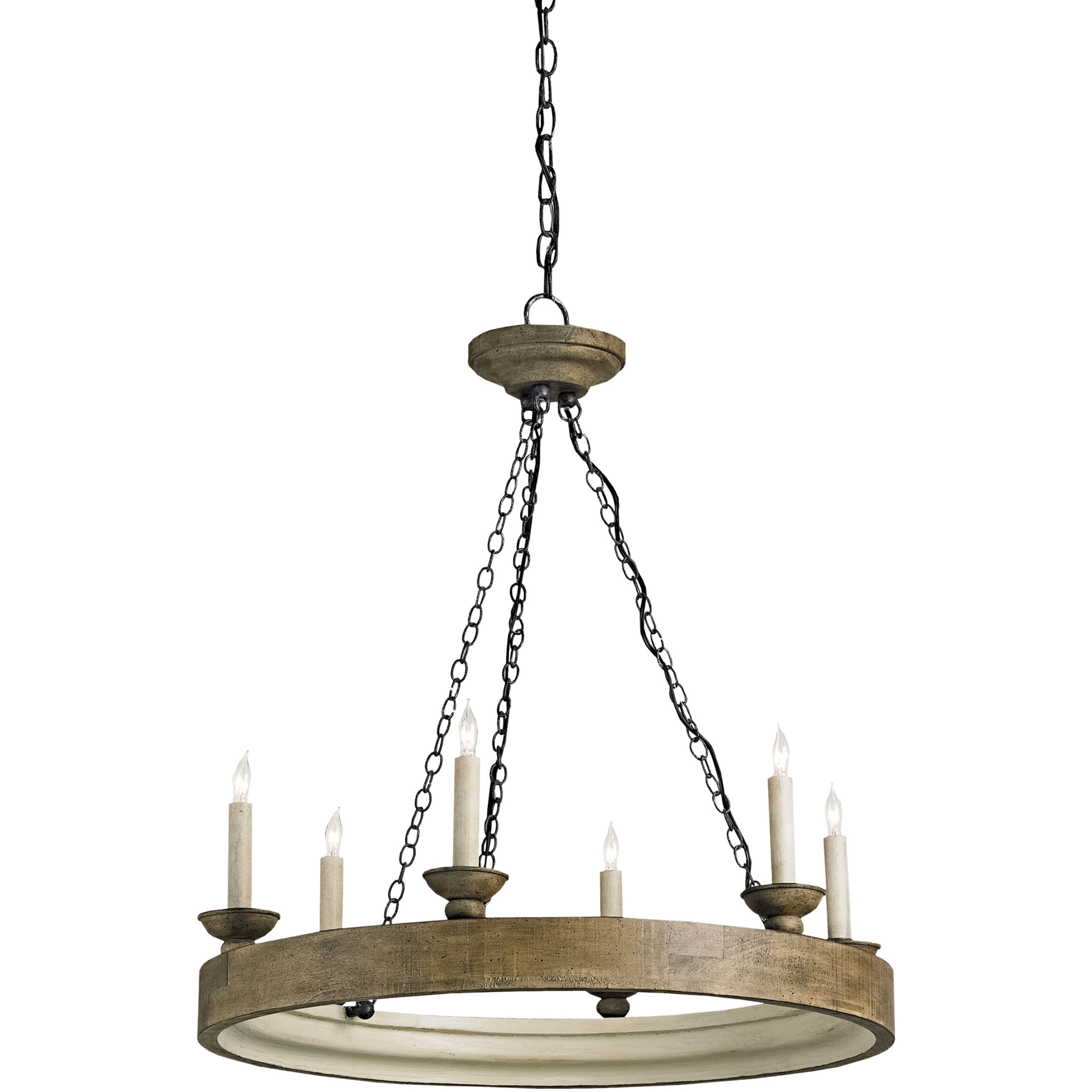Beachhouse 6 Light 26 inch Smokewood Crackle/London Black Chandelier Ceiling Light