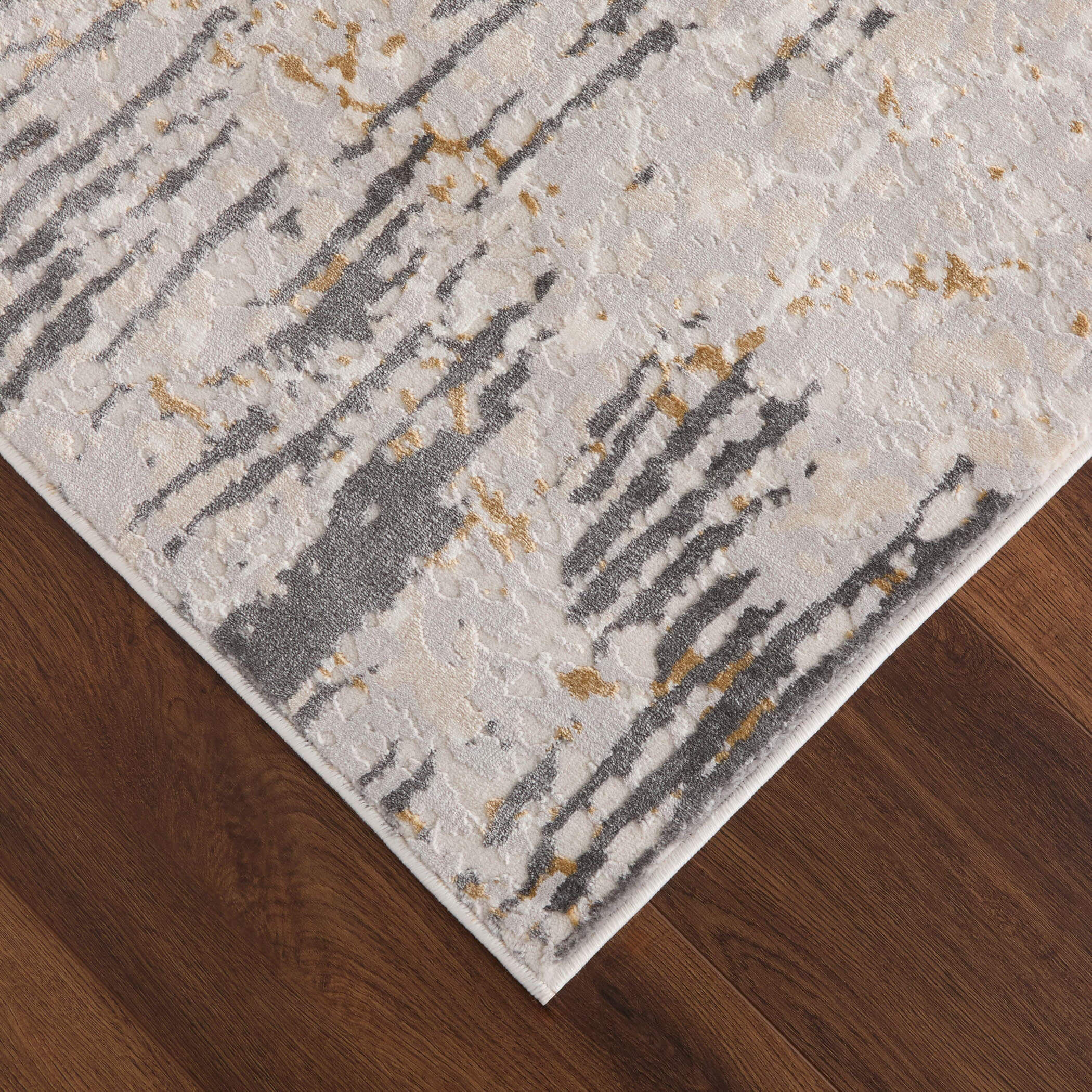 Veleka Gray and Gold Indoor Rug