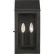 C&M by Chapman & Myers Hingham 2 Light 16 inch Textured Black Outdoor Wall Lantern