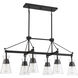 Lakewood 6 Light 40 inch Matte Black Linear Chandelier Ceiling Light, Essentials