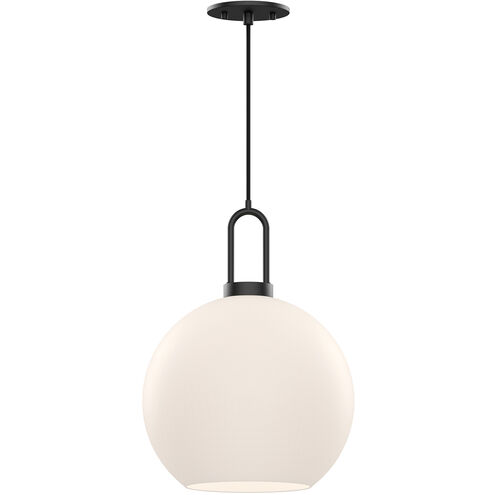 Alora Mood Soji 1 Light 9.88 inch Matte Black Pendant Ceiling Light in Opal Glass