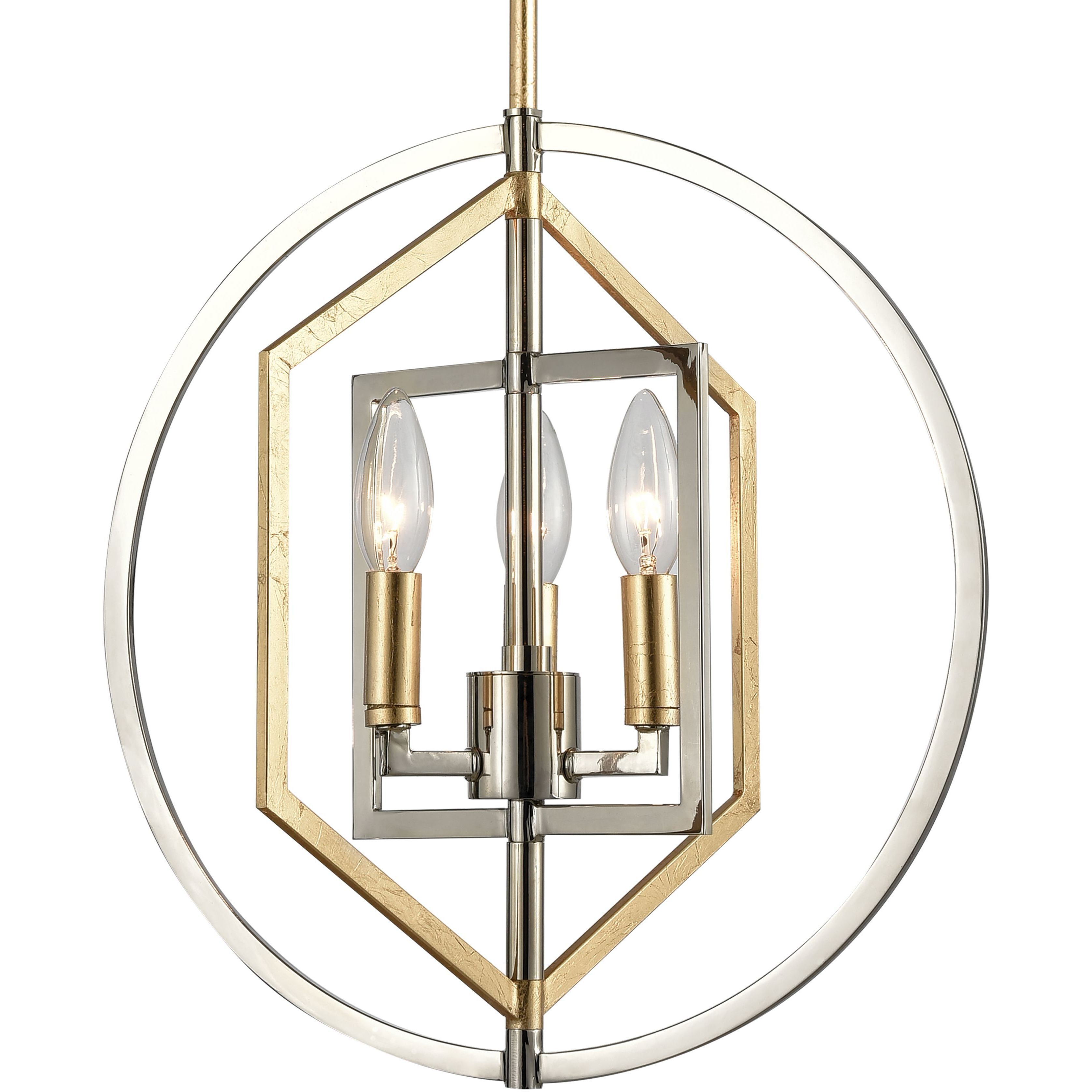 Geosphere 3 Light 15 inch Polished Nickel Chandelier Ceiling Light