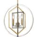 Geosphere 3 Light 15 inch Polished Nickel Chandelier Ceiling Light