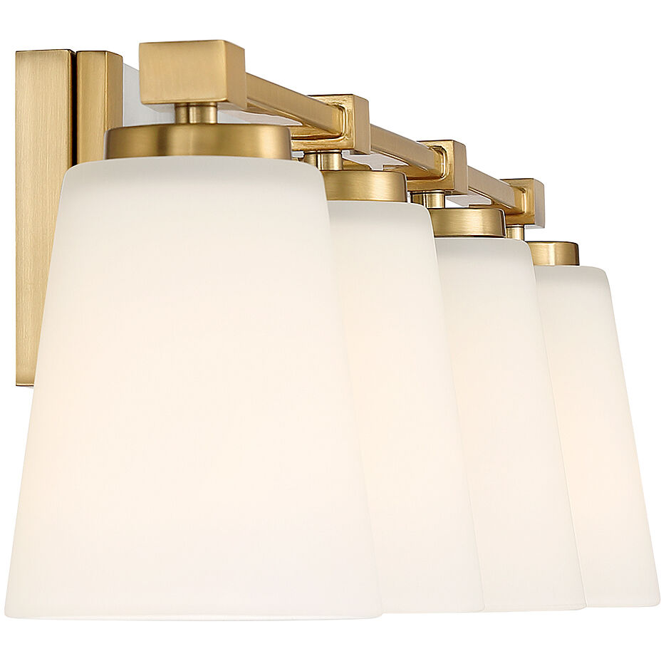 Darby 4 Light 34 inch Warm Brass Bathroom Vanity Light Wall Light