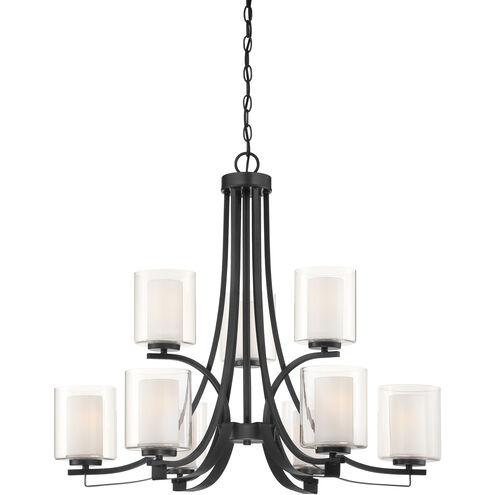 Parsons Studio 9 Light 32 inch Sand Coal Chandelier Ceiling Light