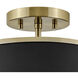 Clarke 2 Light 15 inch Warm Brass with Black Indoor Semi-Flush Mount Ceiling Light