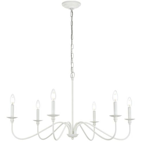 Rohan 6 Light 30 inch White Chandelier Ceiling Light
