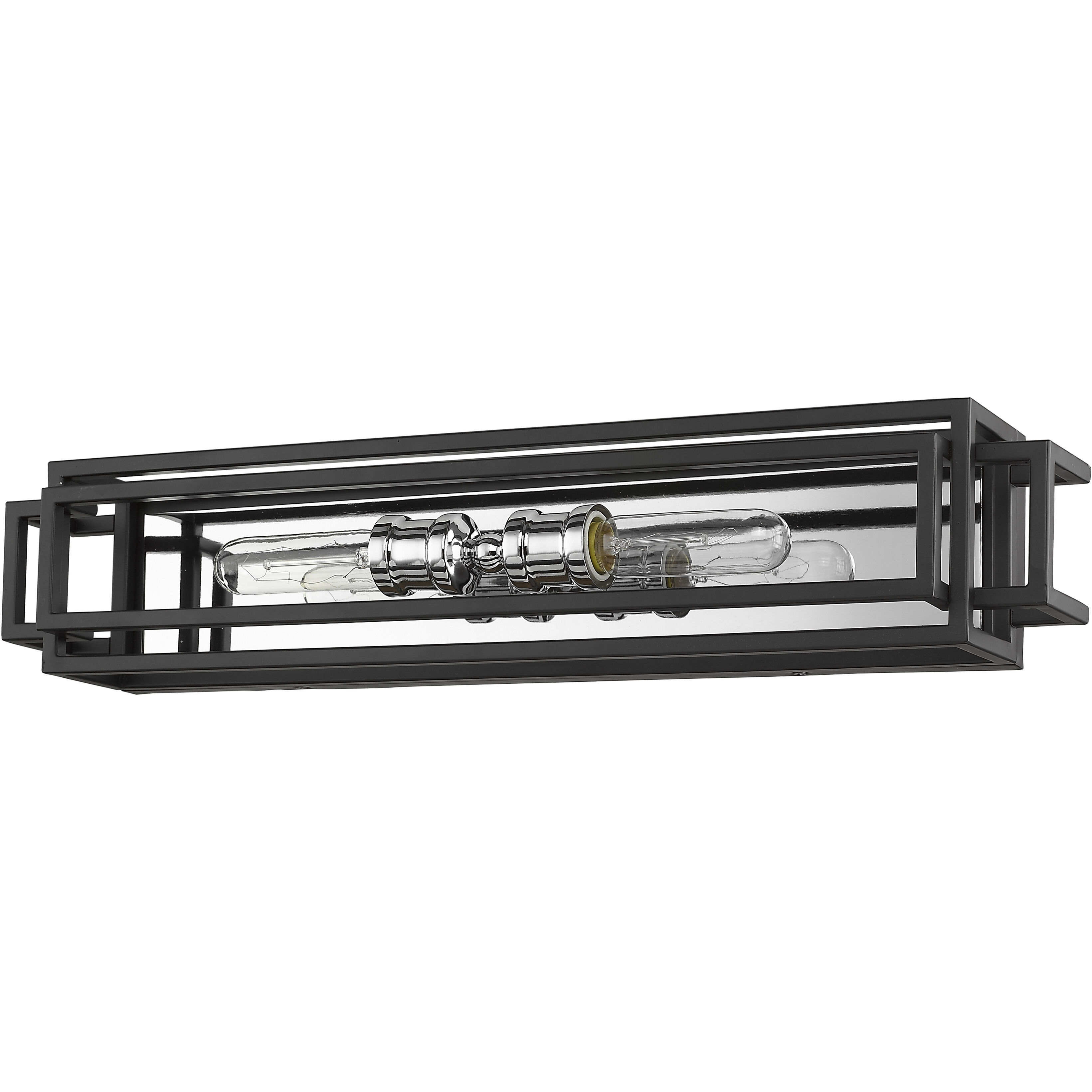 Titania 2 Light 24 inch Black and Chrome Vanity Wall Light
