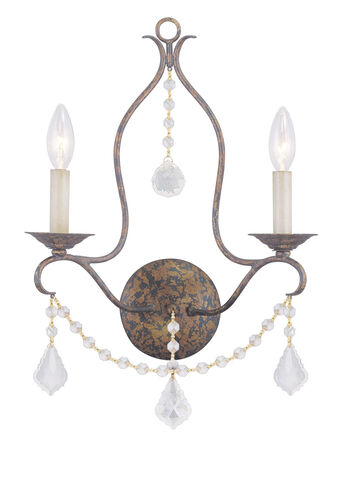 Chesterfield 2 Light 12 inch Hand Applied Venetian Golden Bronze Wall Sconce Wall Light