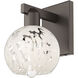 Arcadia White Mouchette Armed Sconce Wall Light in Oil Rubbed Bronze