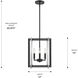 Tribeca Pendant Ceiling Light in Matte Black/Pewter, Mini