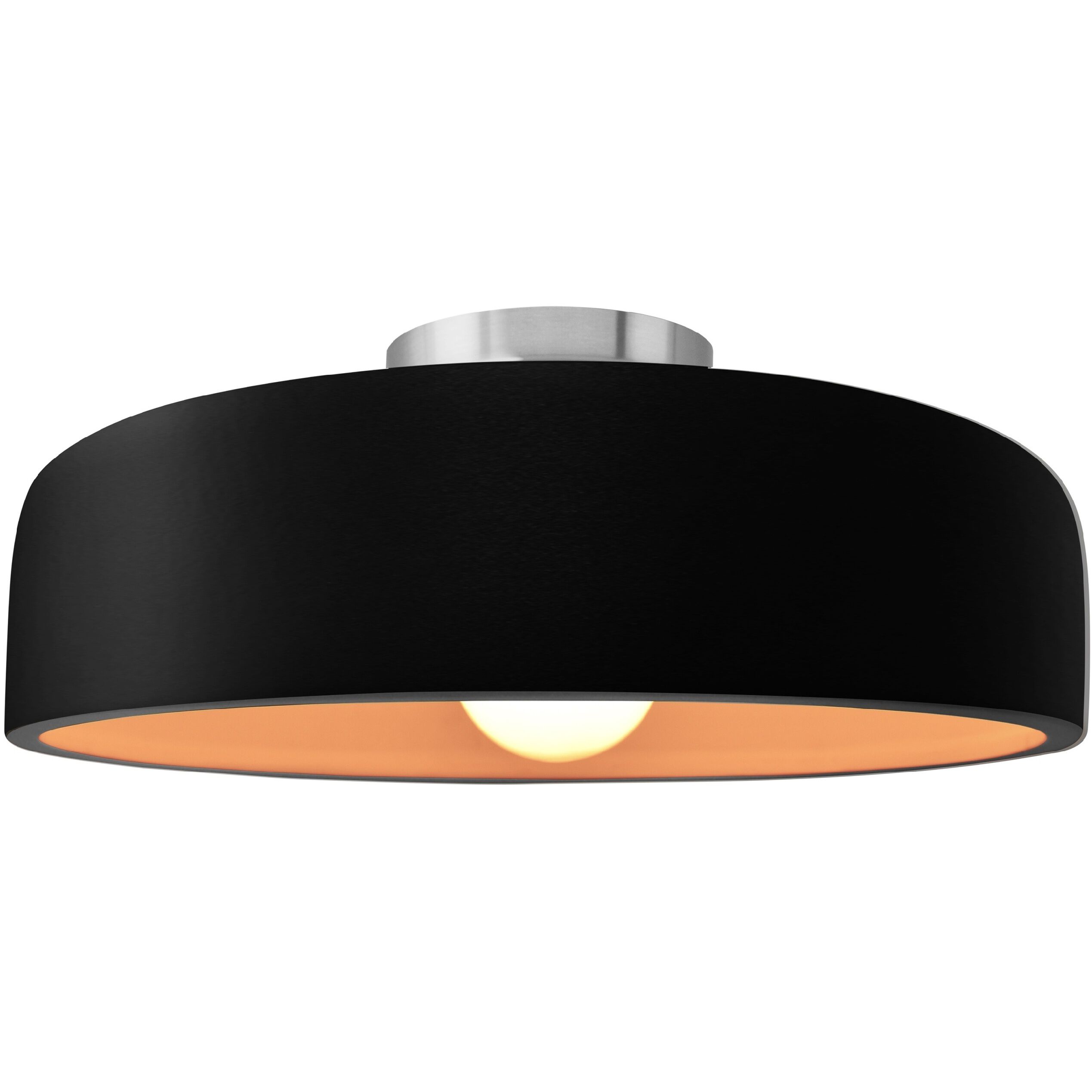 Radiance Collection - Spire 1 Light 13 inch Carbon Matte Black and Champagne Gold and Brushed Nickel Semi-Flush Ceiling Light in Replaceable Bulb, Carbon Matte Black/Champagne Gold, 13W x 6H, Form+Finish+Function