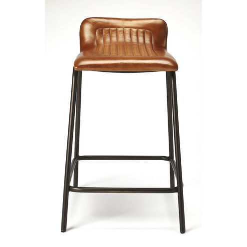 Industrial Chic Ludlow Leather & Metal 29 inch Brown Leather Barstool