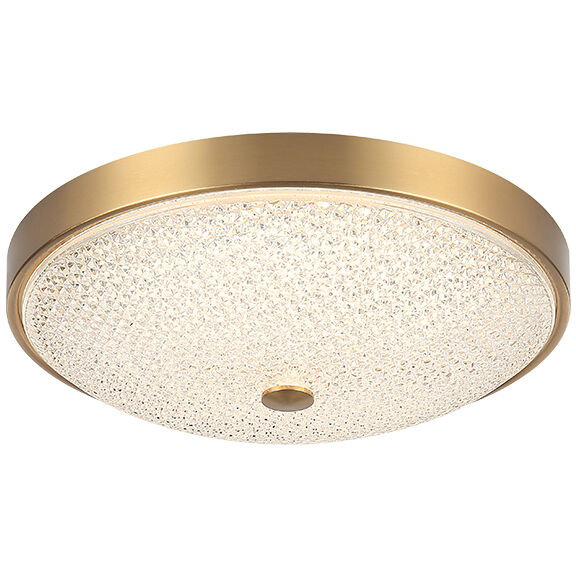 Bella 1 Light 12.5 inch Aged Gold Brass Flush Mount Ceiling Light