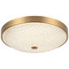 Bella 1 Light 12.5 inch Aged Gold Brass Flush Mount Ceiling Light