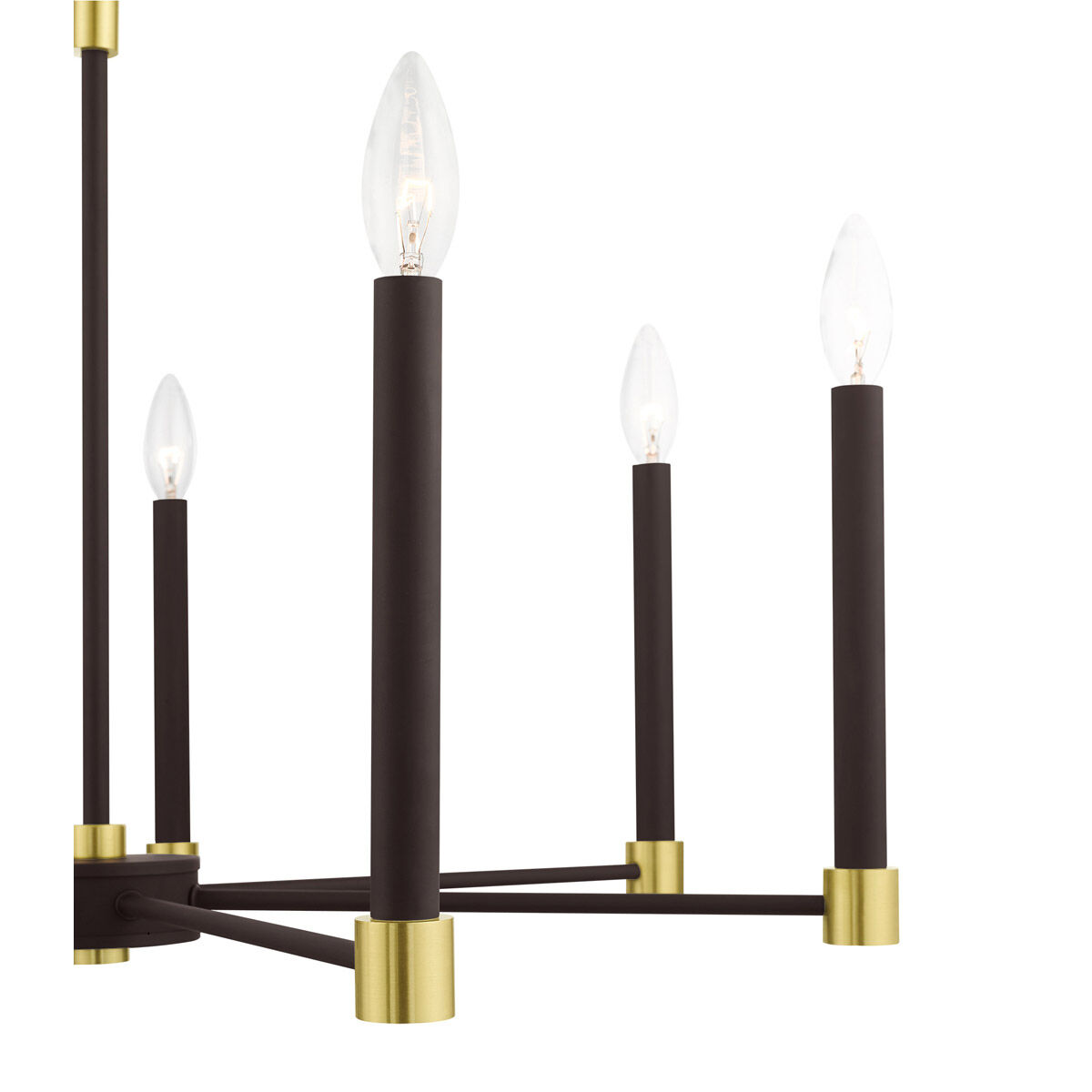 Karlstad 7 Light 28 inch Bronze with Satin Brass Accents Chandelier Ceiling Light