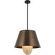 Rock On 4 Light 20 inch Brontourage and Matte Black Pendant Ceiling Light