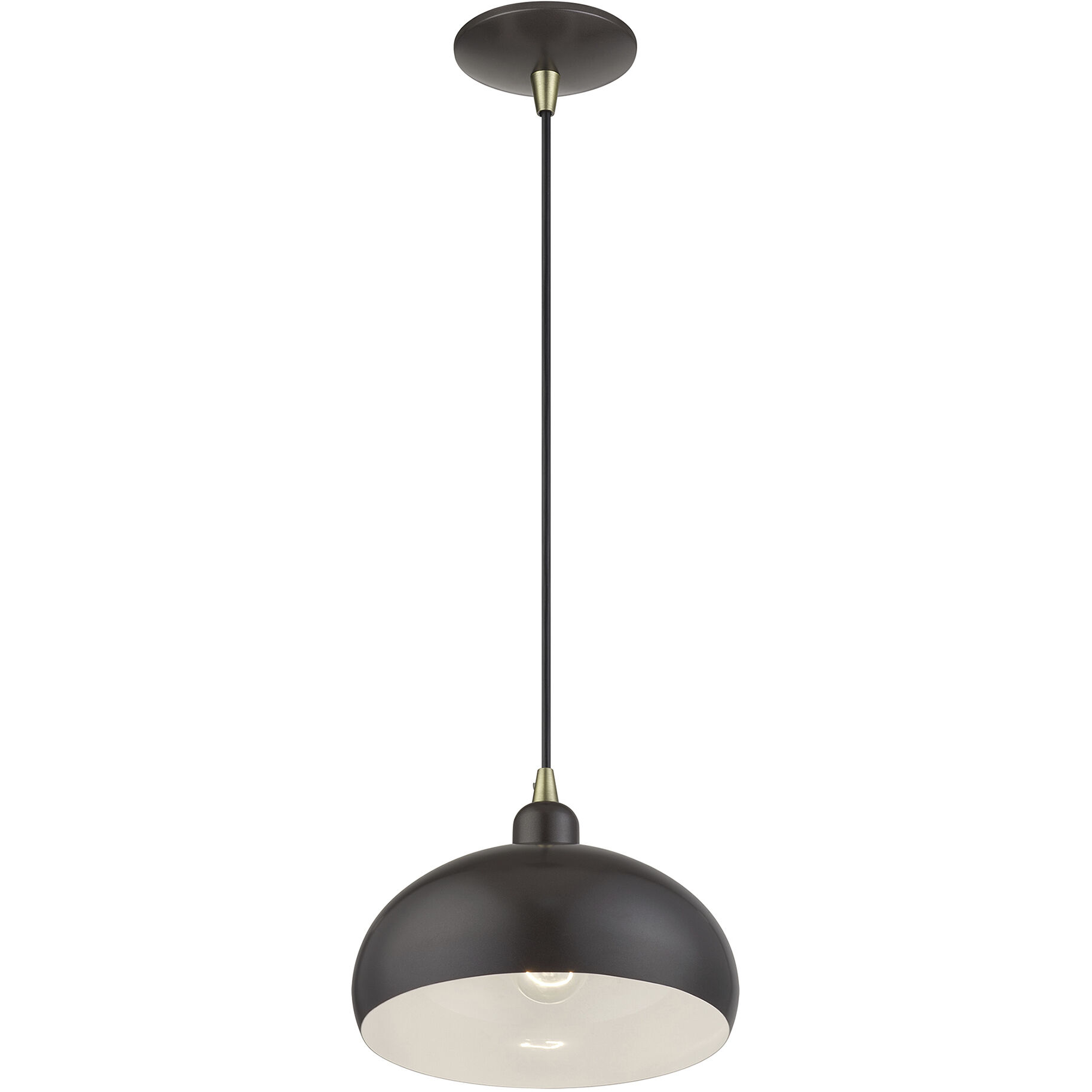 Domma 1 Light 10 inch English Bronze with Antique Brass Accents Pendant Ceiling Light